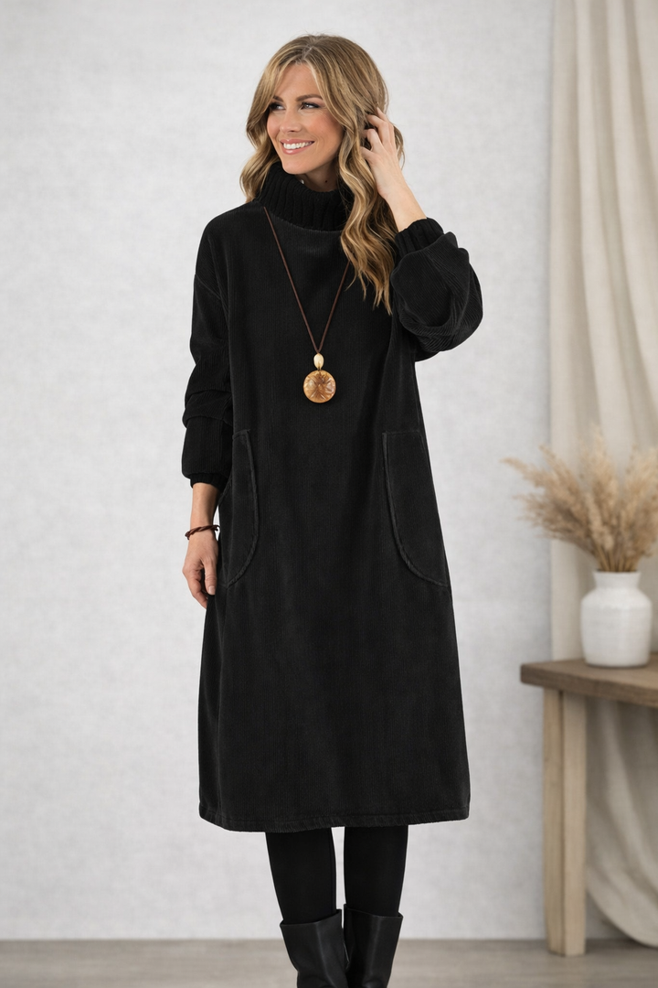 Jennie™ | Cozy Turtleneck Midi Dress