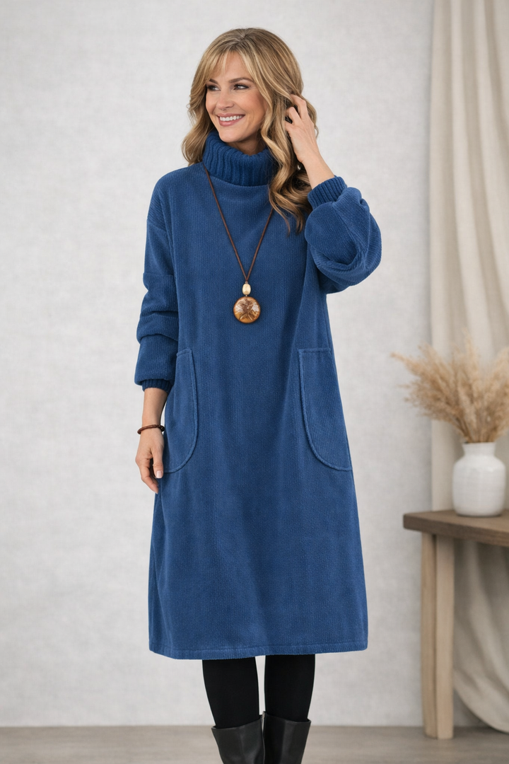 Jennie™ | Cozy Turtleneck Midi Dress