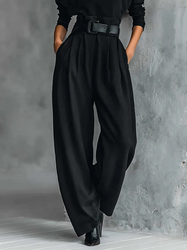 Nancy™ | Turtleneck & High-Waist Pants Set with Belt