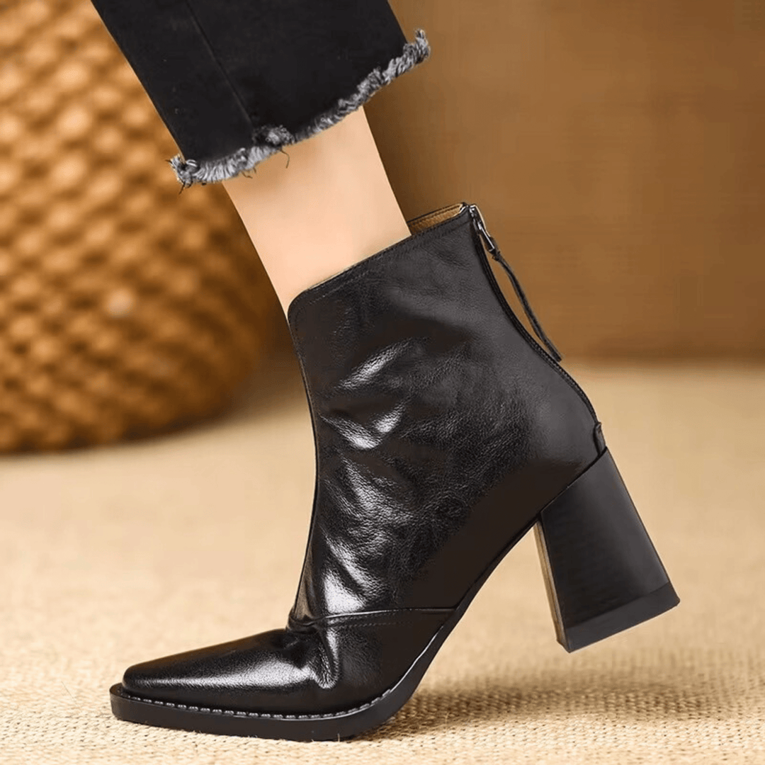 Claudia™ | Luxe Ankle Boots with a Mid-Height Heel