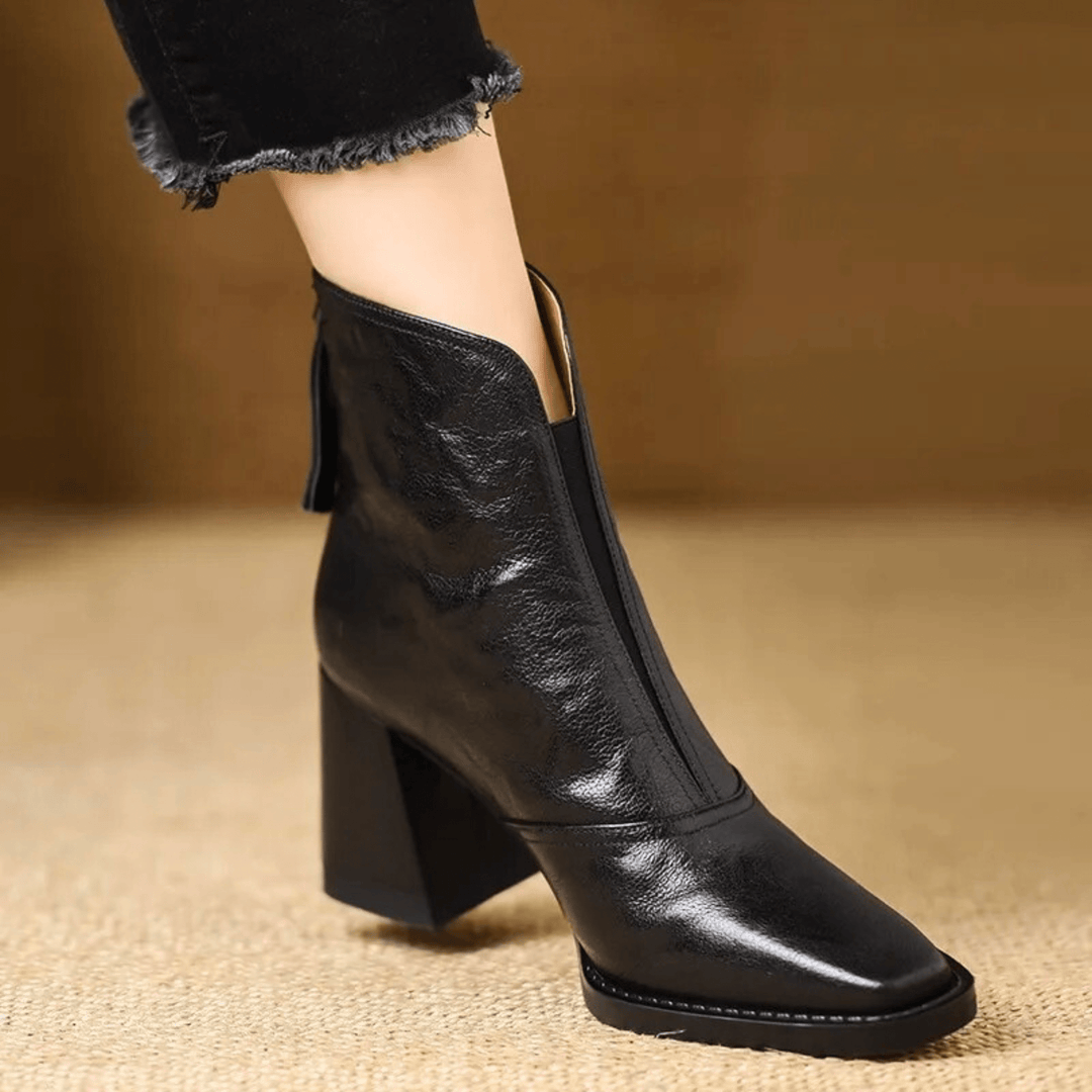 Claudia™ | Luxe Ankle Boots with a Mid-Height Heel