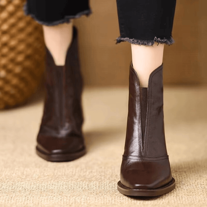 Claudia™ | Luxe Ankle Boots with a Mid-Height Heel
