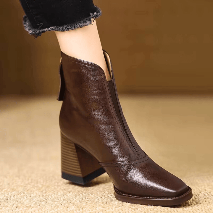 Claudia™ | Luxe Ankle Boots with a Mid-Height Heel