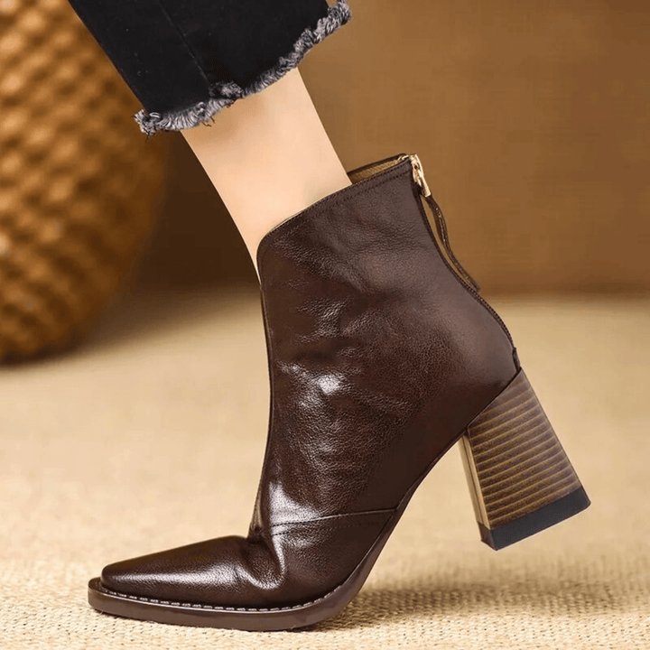 Claudia™ | Luxe Ankle Boots with a Mid-Height Heel